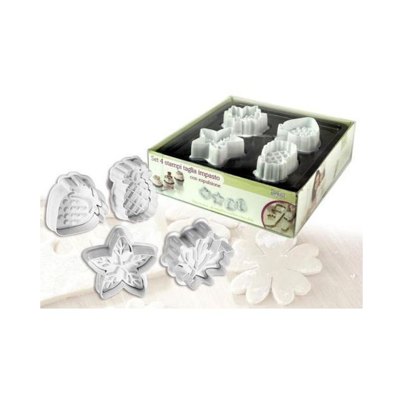 STAMPI FRUTTA PZ.4 EAN 8015361651022 INGROSSO FORMINE E STAMPINI PER DOLCI