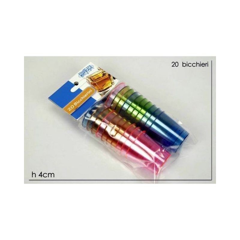 BICCHIERI SHOT PZ.20 ASS. EAN 8015361618261 INGROSSO BICCHIERI PER CASA