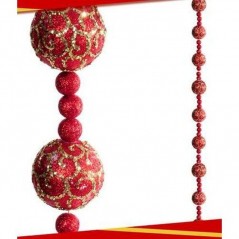INGROSSO ARTICOLI NATALIZI COLLANA DECORATIVA 180CM ROSSA 8032732154593 INGROSSO ADDOBBI ALBERO NATALE