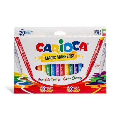 INGROSSO CARTOLERIA CARIOCA PENNARELLI MAGIC MARKERS 20 PZ 8003511413699 INGROSSO PENNARELLI MATITE COLORATE TEMPERE