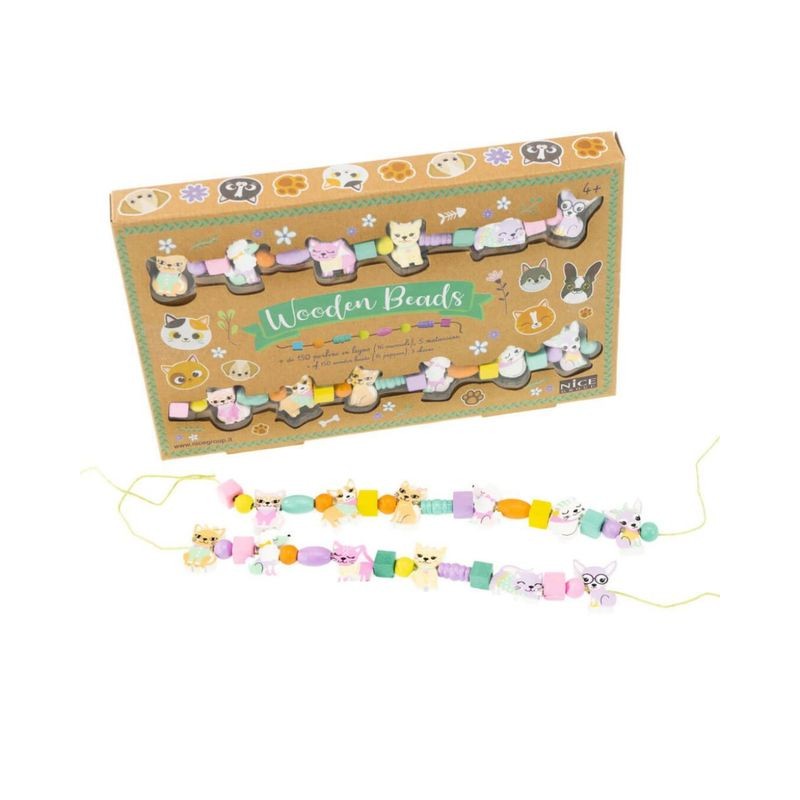 PERLINE IN LEGNO SET CUCCIOLI EAN 8056779870254 INGROSSO GIOCATTOLI PER BAMBINE