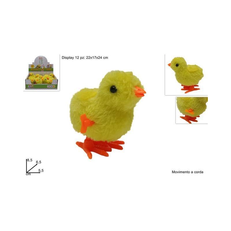 PULCINO C/MOVIMENTO A CORDA C/PELLICCIA EAN 8053482225807 INGROSSO DECORAZIONI PER PASQUA