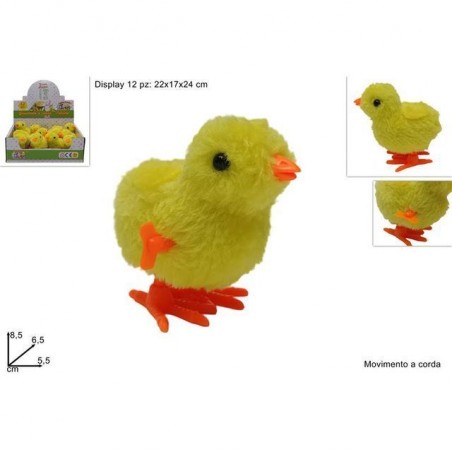 PULCINO C/MOVIMENTO A CORDA C/PELLICCIA EAN 8053482225807 INGROSSO DECORAZIONI PER PASQUA