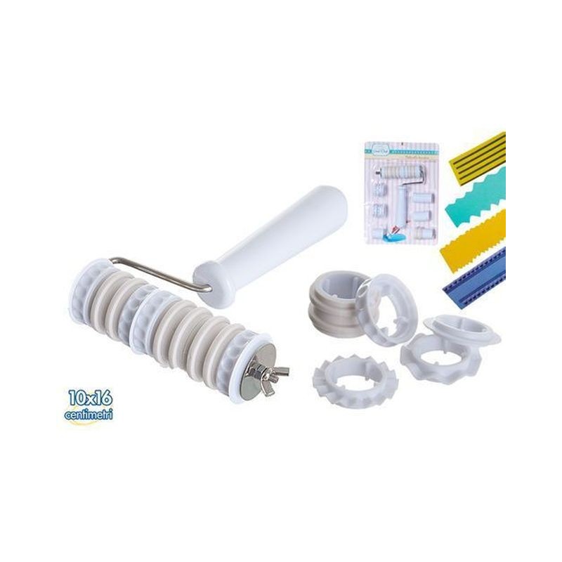 SET TAGLIA PASTA A RILIEVO 7PZ EAN 8032732220793 INGROSSO UTENSILI PER DESIGN DOLCI