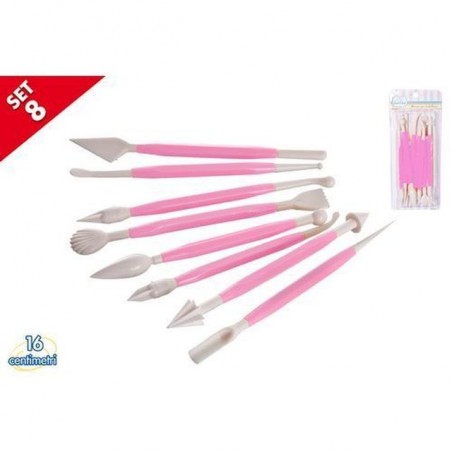 INGROSSO CAKE DESIGN SET 8 ATTREZZI DOPPIA PUNTA 2ASS 8032732220809 INGROSSO ACCESSORI CAKE DESIGN UTENSILI PER DESIGN DOLCI