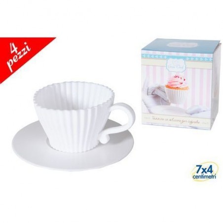 INGROSSO CASALINGHI SET 4 TAZZE CUPCAKE C/PIATTINO 8032732235889 INGROSSO ACCESSORI CUCINA TAZZE
