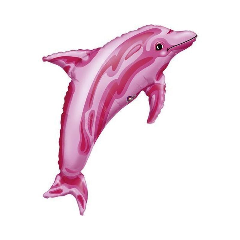 PALLONCINO DELFINO ROSA PLASTICA C/ASTA EAN 0026635084345 INGROSSO PALLONCINI COMPLEANNO