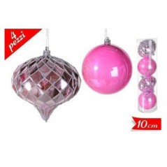 INGROSSO ARTICOLI NATALIZI SET 4 PALLE 10CM ROSA 8032732237012 INGROSSO ADDOBBI ALBERO NATALE PALLINE DI NATALE E PUNTALI