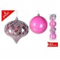 SET 4 PALLE 10CM ROSA EAN 8032732237012 INGROSSO PALLINE DI NATALE E PUNTALI