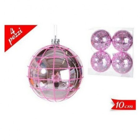 INGROSSO ARTICOLI NATALIZI SET 4 PALLE 10CM ROSA 8032732237654 INGROSSO ADDOBBI ALBERO NATALE PALLINE DI NATALE E PUNTALI
