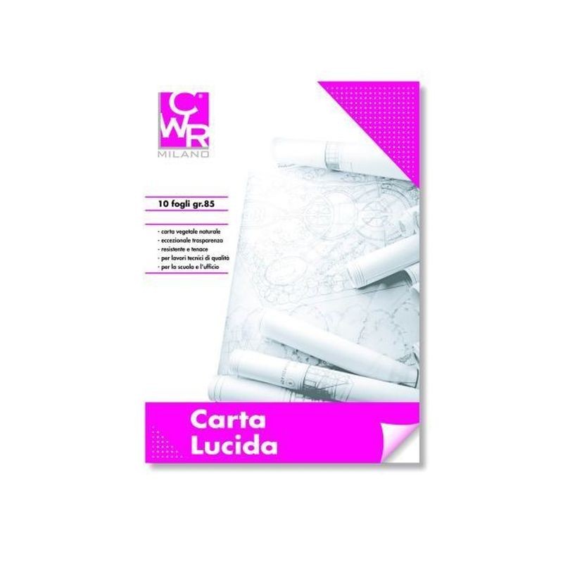 CARTA PER LUCIDI BLOCCO 10 FG CM 21X29,7 EAN 8004957000382 INGROSSO BLOCCHI DISEGNO