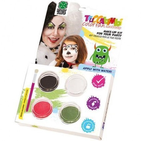 KIT TRUCCO AD ACQUA DALMATA C/PENNELLO EAN 8004761094805 INGROSSO TRUCCHI DI CARNEVALE