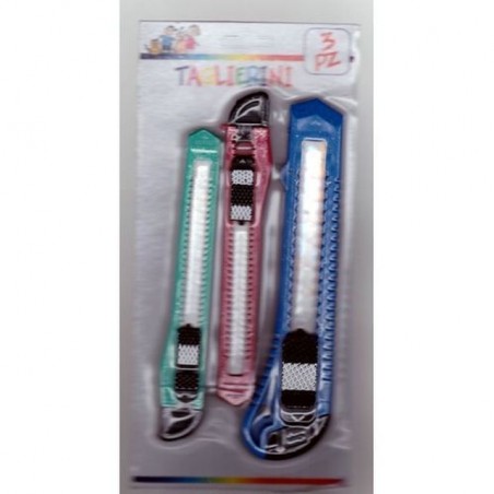 TAGLIERINO 3PZ ASS. EAN 8051070694011 INGROSSO ACCESSORI UFFICIO