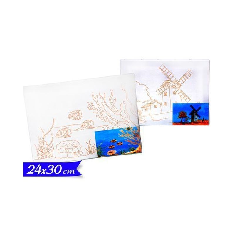 TELA STAMPATA DA COLORARE cm24x30 EAN 8032732098538 INGROSSO TEMPERE E ACCESSORI