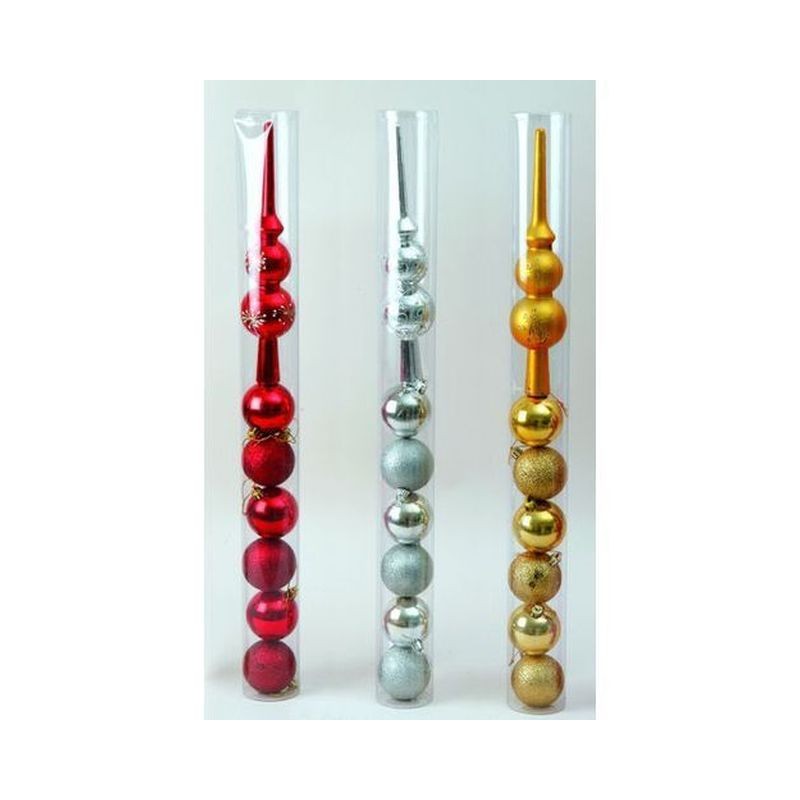 PUNTALE DEC.ARG.CM.28 +6 SFERE MM.60 MET EAN 8019959635838 INGROSSO PALLINE DI NATALE E PUNTALI