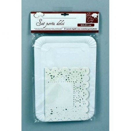 INGROSSO CAKE DESIGN VASSOIETTI DOLCI 3PZ 22X15 BIANCO 8027501050664 INGROSSO ACCESSORI CAKE DESIGN VASSOI E DISCHI