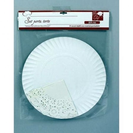 INGROSSO CAKE DESIGN VASSOIETTI TONDI TORAT 3PZ D.23 BIANCO 8027501050695 INGROSSO ACCESSORI CAKE DESIGN
