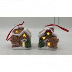 INGROSSO ARTICOLI NATALIZI CASETTA LUMINOSA 8 CM IN TERRACOT 2 ASS. 8023650045469 INGROSSO DECORAZIONI NATALIZIE