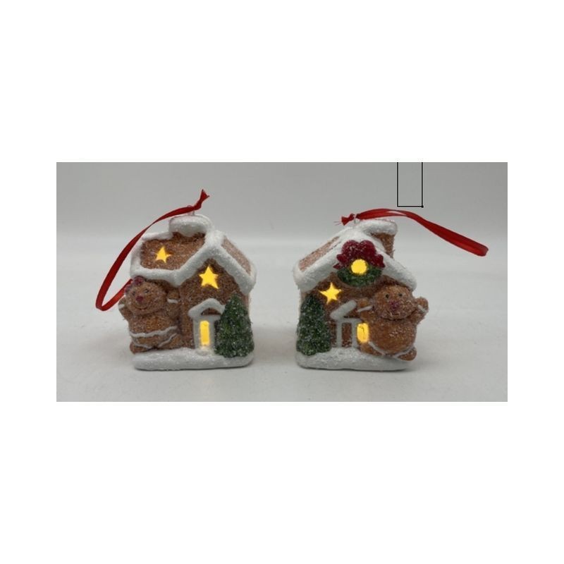 CASETTA LUMINOSA 8 CM IN TERRACOT 2 ASS. EAN 8023650045469 INGROSSO OGGETTISTICA NATALIZIA