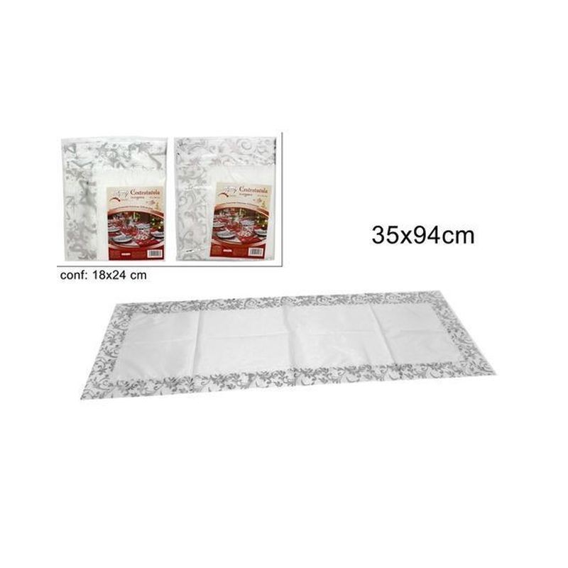 CENTROTAVOLA ORGANZA 35X94CM 2 MODELLI EAN 8033113224980 INGROSSO ACCESSORI ARREDO TAVOLA NATALIZIA