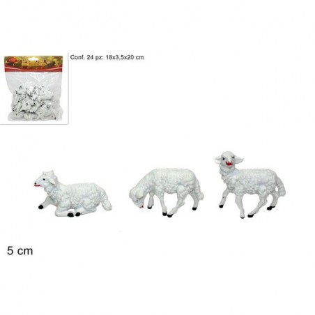 PECORELLE 24PZ 5X4 EAN 8033113050480 INGROSSO PERSONAGGI PER IL PRESEPE E ANIMALI