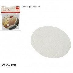 INGROSSO CASALINGHI CARTA FORNO TONDA 23CM SET 15PZ 8034048191743 INGROSSO ACCESSORI CUCINA VASCHETTE DI ALLUMNIO E BOBINE PER A