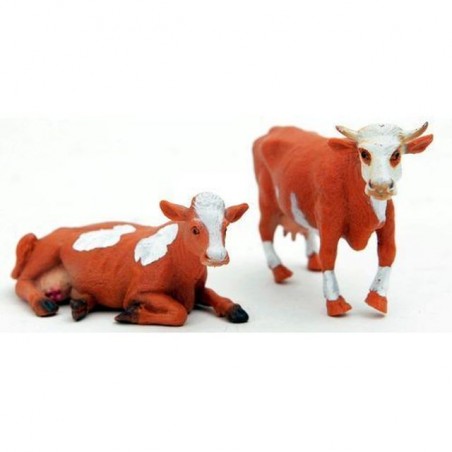 MUCCA PEZZATA MARRONE CM.12 2 MODELLI AS EAN 8019959807945 INGROSSO PERSONAGGI PER IL PRESEPE E ANIMALI