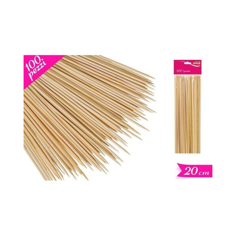 SPIEDINI BAMBU PZ.100 CM.20 EAN 8055329152581 INGROSSO ACCESSORI CUCINA