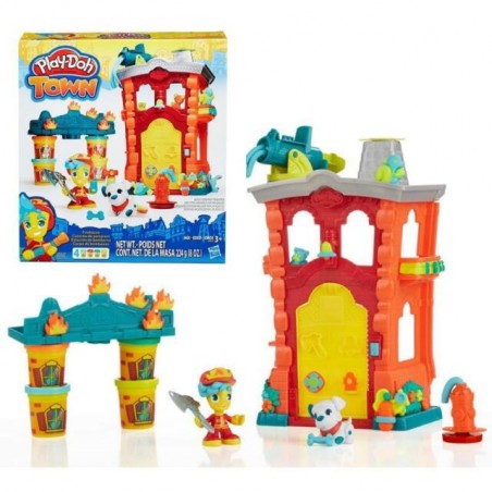 INGROSSO GIOCATTOLI PLAYDOH TOWN LA STAZIONE DEI POMPIERI 1 PERS.1 ANIMALE.ACC.4 VASETTI 56GR. 5010994942489 INGROSSO OFFERTA GI