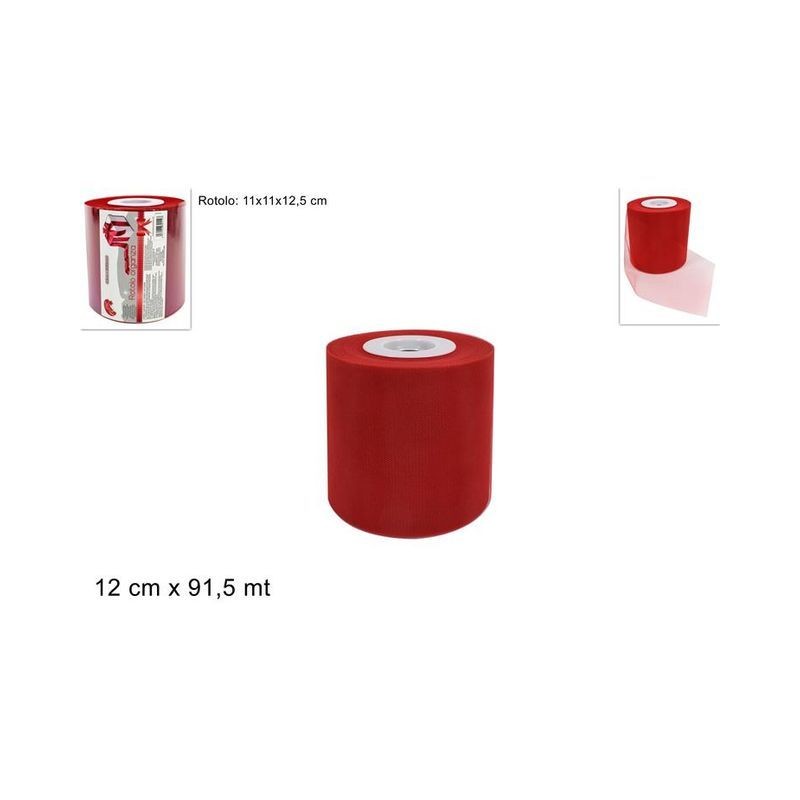 ROTOLO ORGANZA 12CM X 100YARD ROSSO EAN 8034048301197 INGROSSO NASTRI E CONTENITORI PER BOMBONIERE