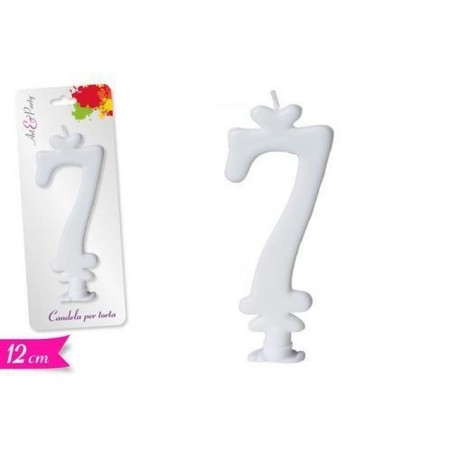 INGROSSO FESTA E PARTY CANDELA NUMERO 7 12CM BIANCA 8055329091064 INGROSSO ARTICOLI PER FESTE CANDELE COMPLEANNO