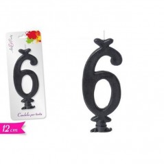 INGROSSO FESTA E PARTY CANDELA NUMERO 6 12CM NERA 8055329092054 INGROSSO ARTICOLI PER FESTE CANDELE COMPLEANNO