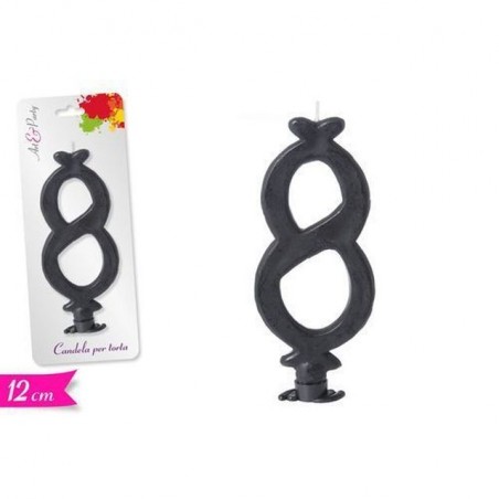 INGROSSO FESTA E PARTY CANDELA NUMERO 8 12CM NERA 8055329092078 INGROSSO ARTICOLI PER FESTE CANDELE COMPLEANNO