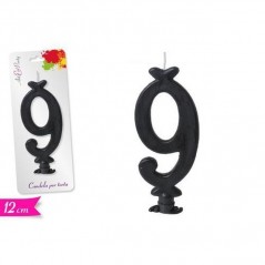 INGROSSO FESTA E PARTY CANDELA NUMERO 9 12CM NERA 8055329092085 INGROSSO ARTICOLI PER FESTE CANDELE COMPLEANNO