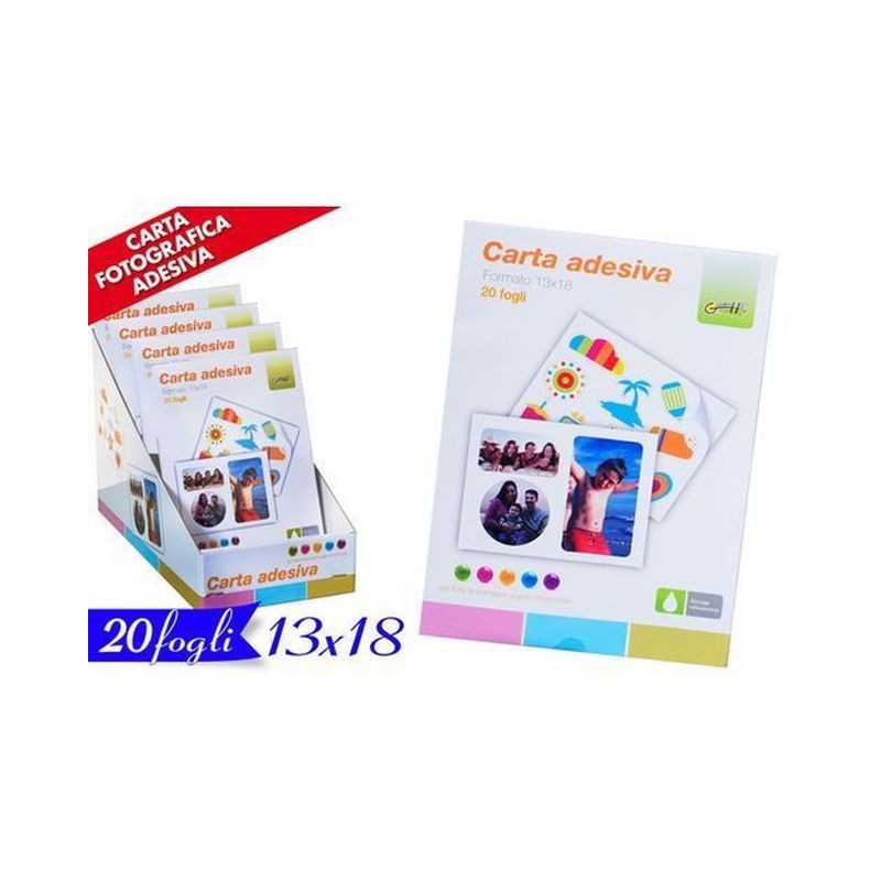 CARTA FOTOGRAFICA ADESIVA 13X18CM 20FF EAN 8032732102136 INGROSSO RISME DI CARTA