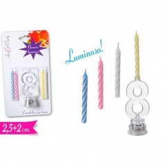INGROSSO FESTA E PARTY NUMERO 8 LUMINOSO CON CANDELE 8055329064853 INGROSSO ARTICOLI PER FESTE CANDELE COMPLEANNO