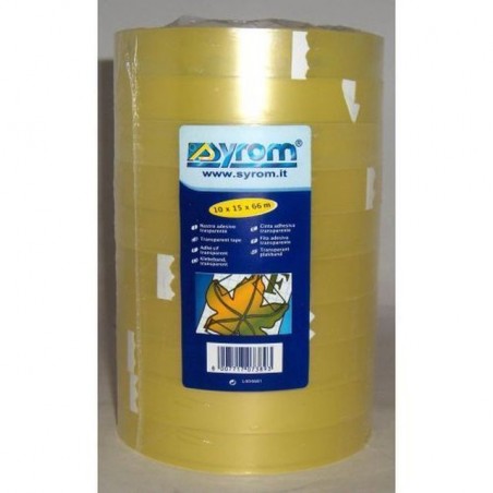 NASTRO TRASPARENTE 15X66 C.10 EAN 8007717013455 INGROSSO NASTRI ADESIVI