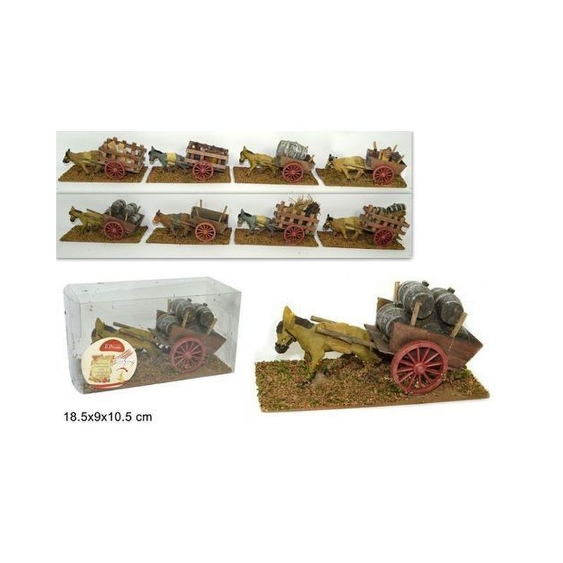 CARRO C/ANIMALI IN PVC 8ASS 18,5X9X10,5 EAN 8033113246326 INGROSSO PERSONAGGI PER IL PRESEPE E ANIMALI