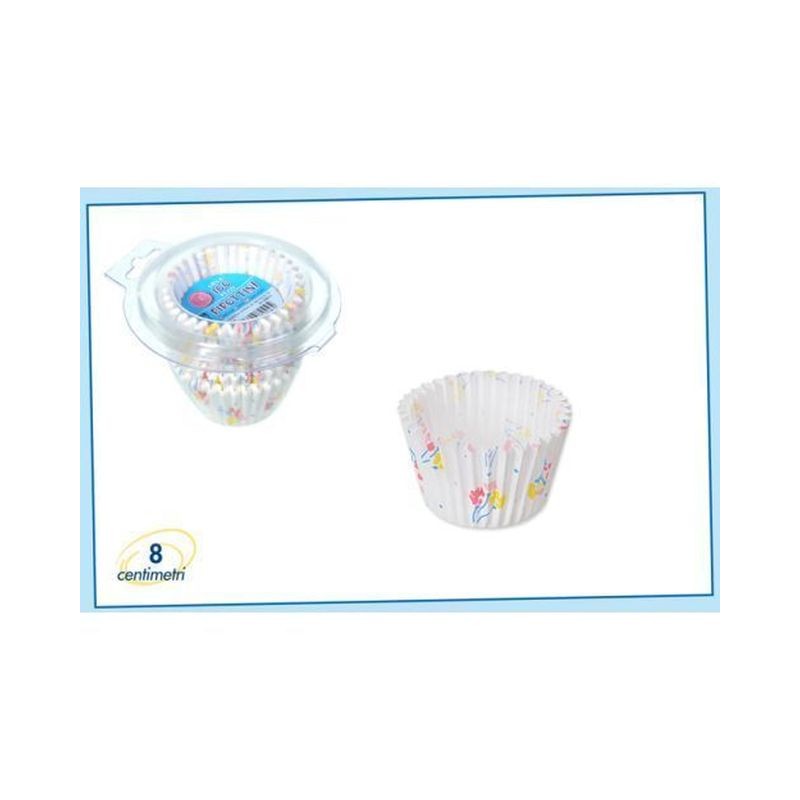 BOX 100 PIROTTINI BASE 8CM DECORI ASS. EAN 8032732082445 INGROSSO ACCESSORI PER DOLCI