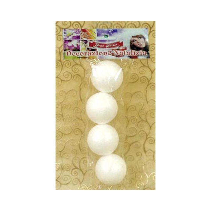 PALLE DA DECORARE 6CM 4PZ POLISTIROLO EAN 8015361562212 INGROSSO ARTICOLI DECORAZIONI NATALIZIE