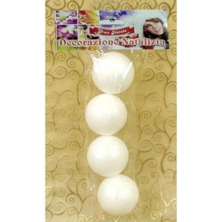 PALLE DA DECORARE 6CM 4PZ POLISTIROLO EAN 8015361562212 INGROSSO ARTICOLI DECORAZIONI NATALIZIE