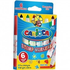 INGROSSO CARTOLERIA CARIOCA STAMP MARKERS SCATOLA 6PZ 8003511422790 INGROSSO PENNARELLI MATITE COLORATE TEMPERE