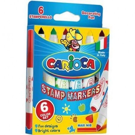 INGROSSO CARTOLERIA CARIOCA STAMP MARKERS SCATOLA 6PZ 8003511422790 INGROSSO PENNARELLI MATITE COLORATE TEMPERE
