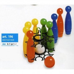 INGROSSO ARTICOLI MARE SET BOWLING 9 BIRILLI 2 PALLE H.29 CM CON CESTO PORTA BIRILLI 8002936019608 INGROSSO ARTICOLI ESTIVI