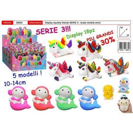 SQUISHY SERIE3 10/14CM ASSORTIMENTO EAN 8007632268343 INGROSSO GIOCHI DA EDICOLA