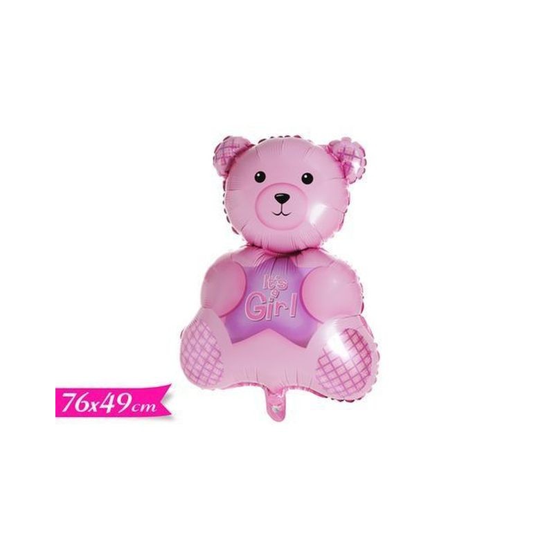 PALLONCINO ORSO GIRL ROSA 76X49CM EAN 8055329187408 INGROSSO PALLONCINI COMPLEANNO