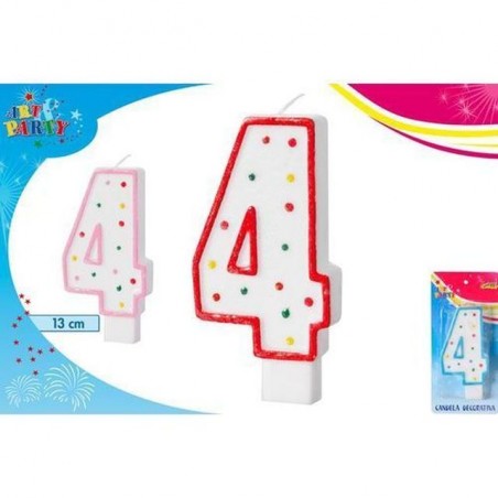 INGROSSO FESTA E PARTY CANDELA CM.13 NUMERO 4 8032732182596 INGROSSO ARTICOLI PER FESTE CANDELE COMPLEANNO
