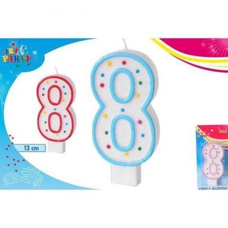 INGROSSO FESTA E PARTY CANDELA CM.13 NUMERO 8 8032732184606 INGROSSO ARTICOLI PER FESTE CANDELE COMPLEANNO
