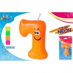 INGROSSO FESTA E PARTY CANDELA FLUO NUMERO 7 8032732184699 INGROSSO ARTICOLI PER FESTE CANDELE COMPLEANNO