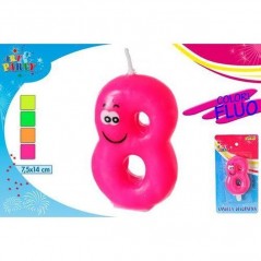 INGROSSO FESTA E PARTY CANDELA FLUO NUMERO 8 8032732184705 INGROSSO ARTICOLI PER FESTE CANDELE COMPLEANNO